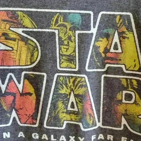 Star Wars Mens XL In A Galaxy Far Away Character Fill Shirt Grey Short Sleeve - Picture 7 of 9
